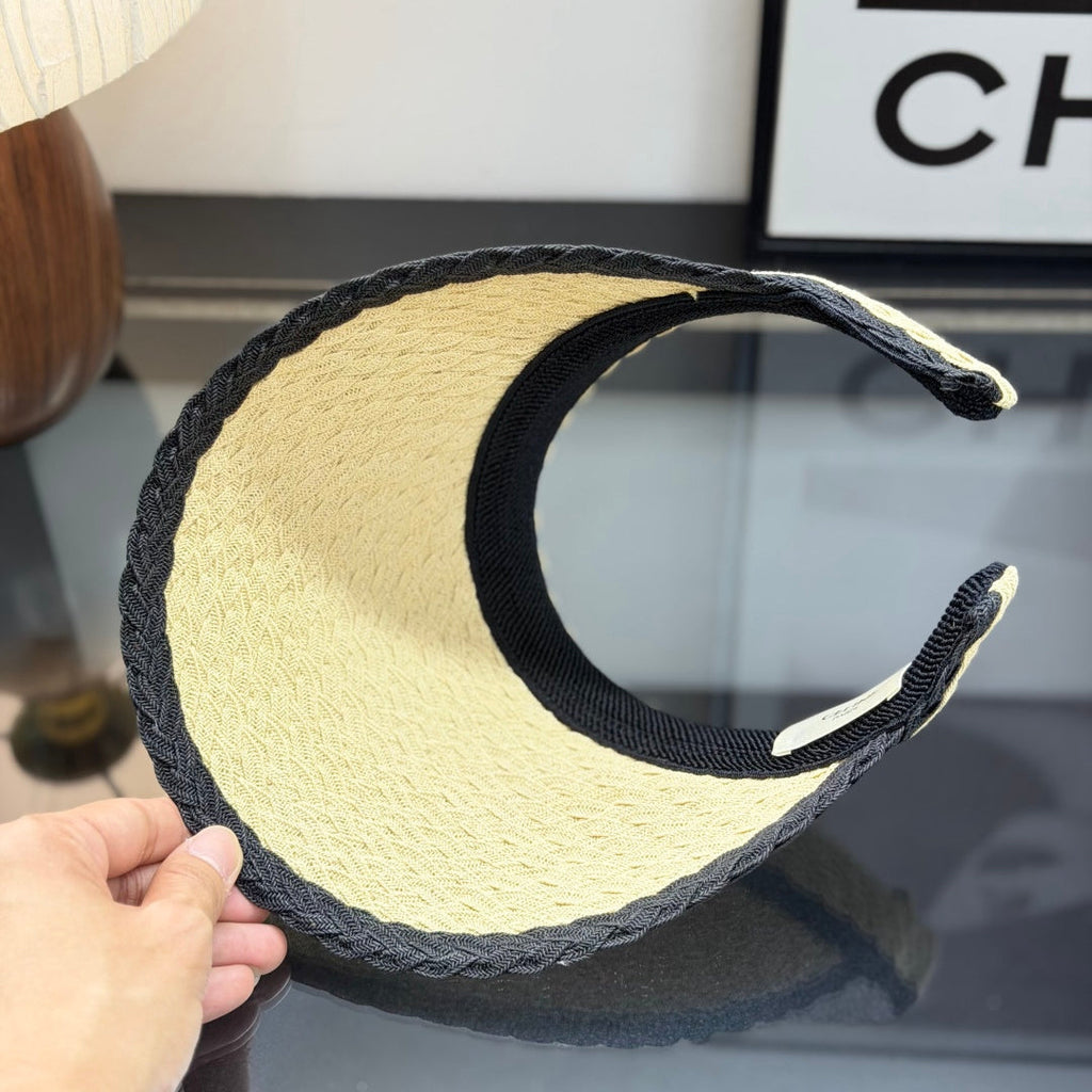 Summer Straw Sun Visor - Breathable Wide Brim Beach Cap for Women