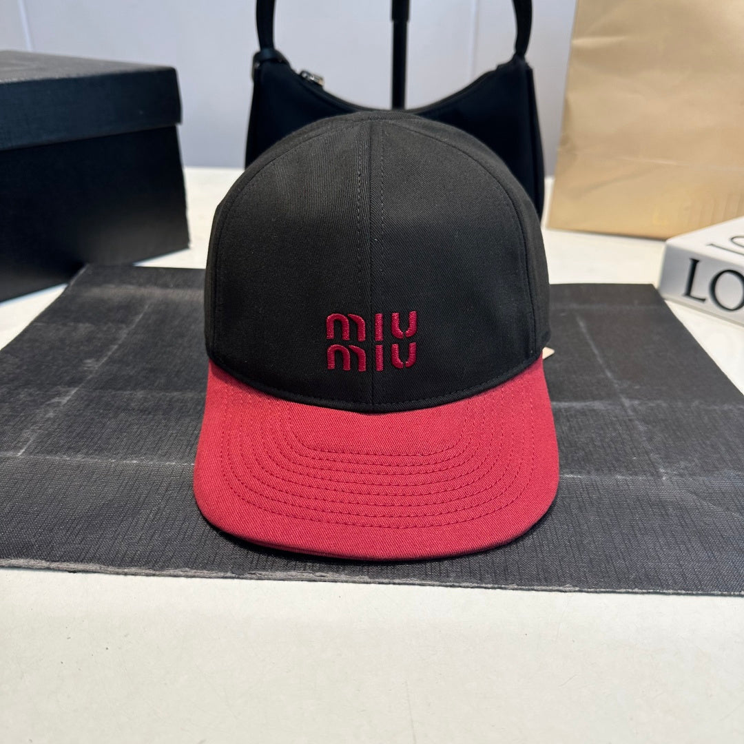 Embroidered Baseball Cap with Contrasting Brim