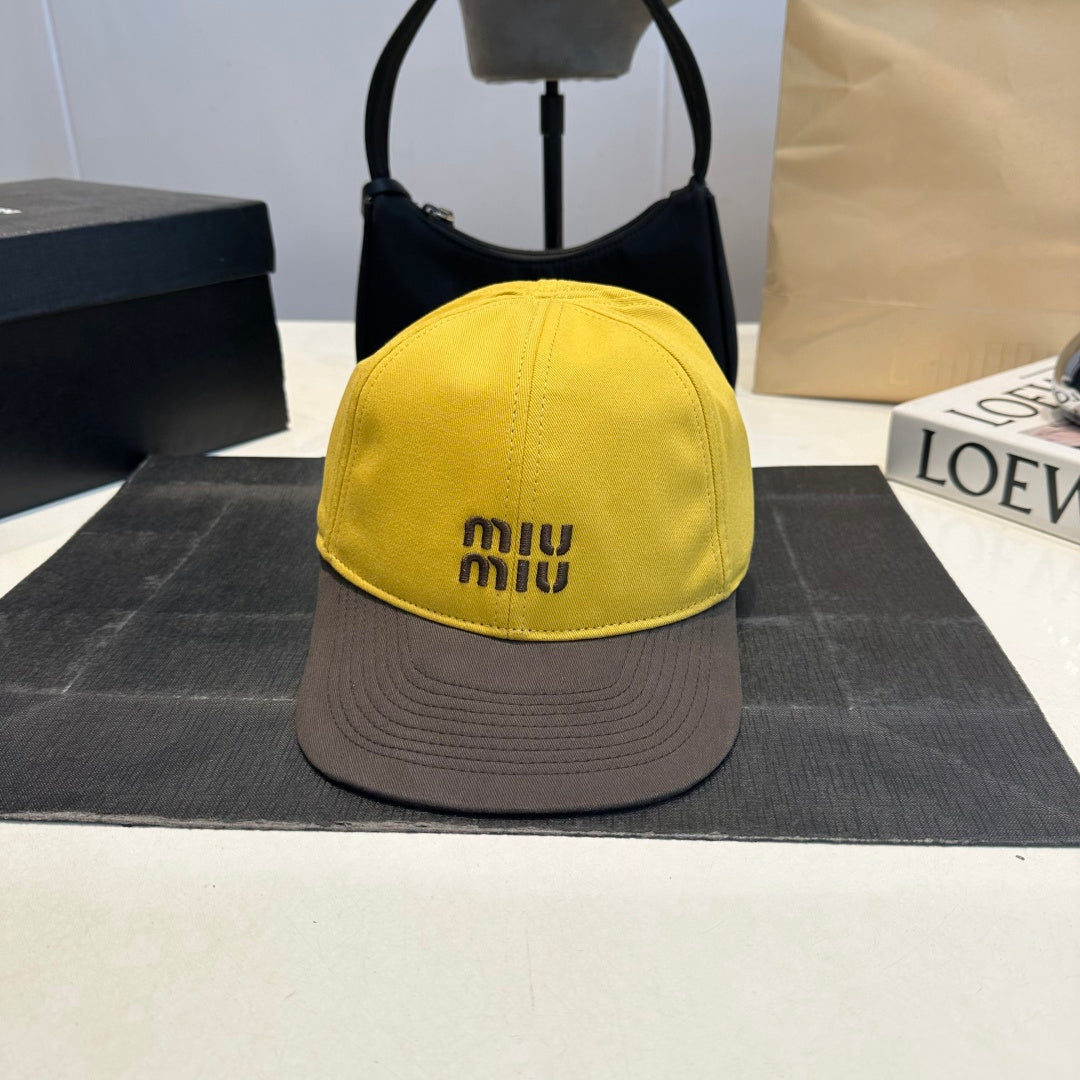 Embroidered Baseball Cap with Contrasting Brim