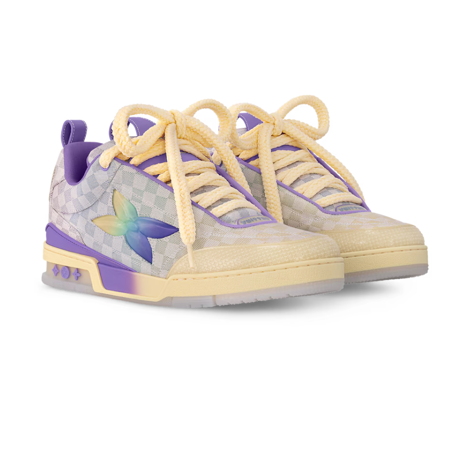 Louis Vuitton LV Skate Sneaker ‘Damier Pastel Yellow/Purple’