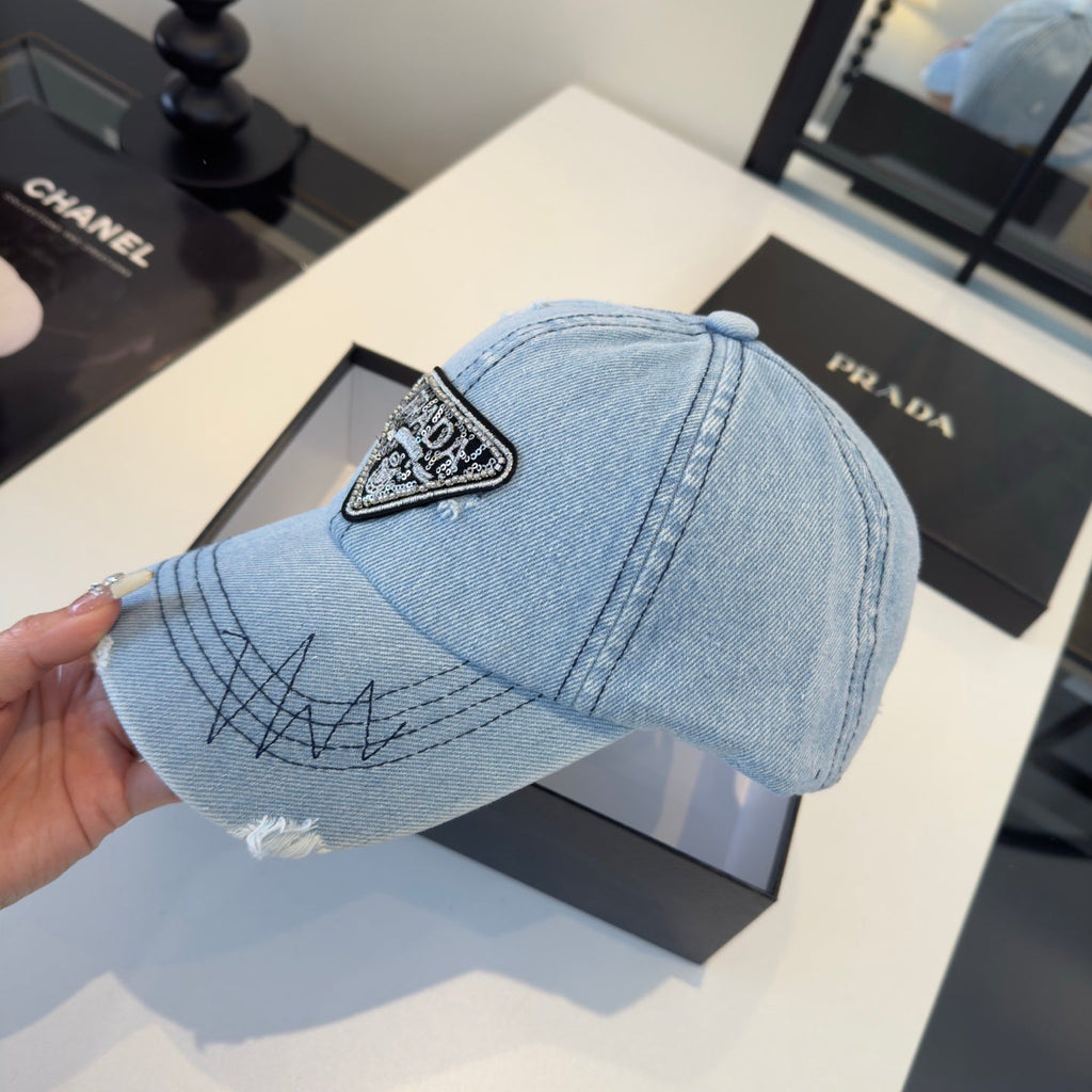 Vintage Washed Denim Baseball Cap, Adjustable Streetwear Hat