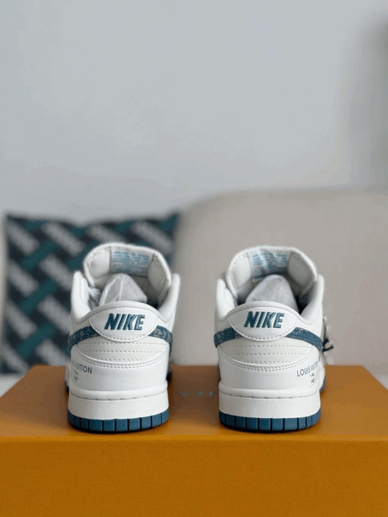 Nike Air Jordan 1 x LV Blue Monogram Denim Edition (Dunk Low Custom)