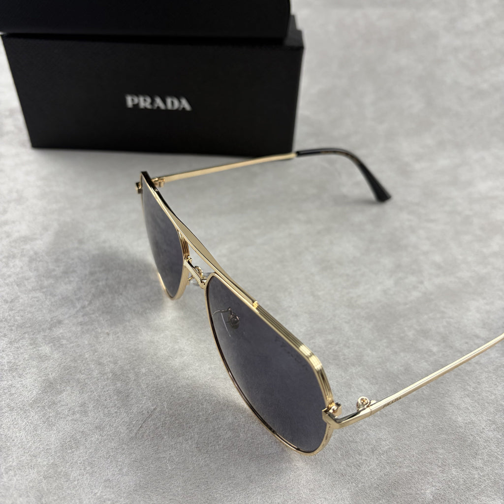 Modern Gold Aviator Sunglasses - UV Protection Metal Frame Shades