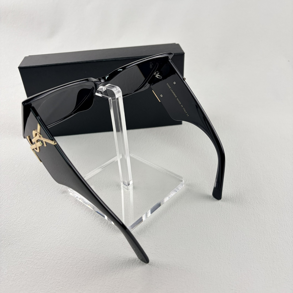 Oversized Square Statement Sunglasses - Black Bold Frame UV Protection