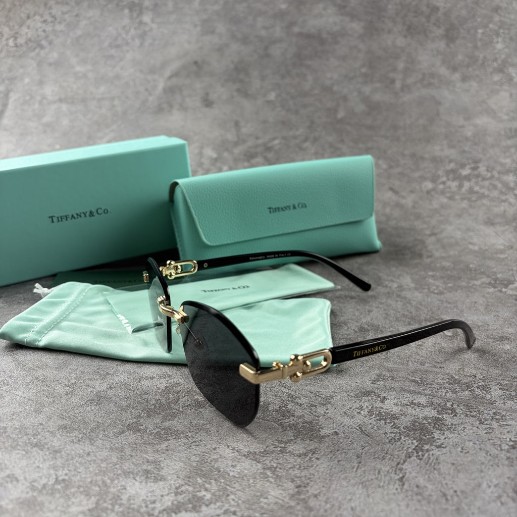 Rimless Gradient Sunglasses - Gold Metal Frame & UV Protection