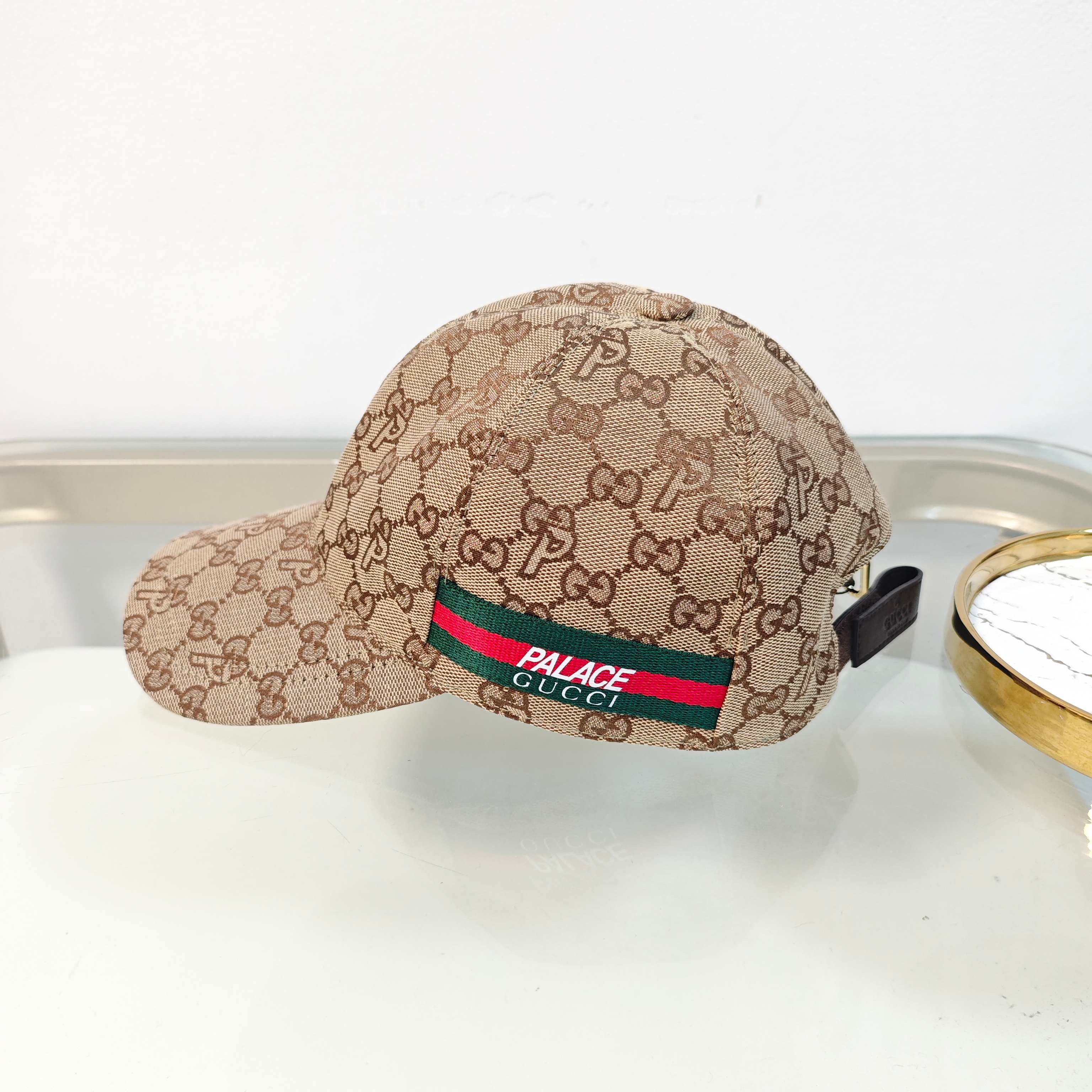 Sleek Beige Monogram Baseball Cap