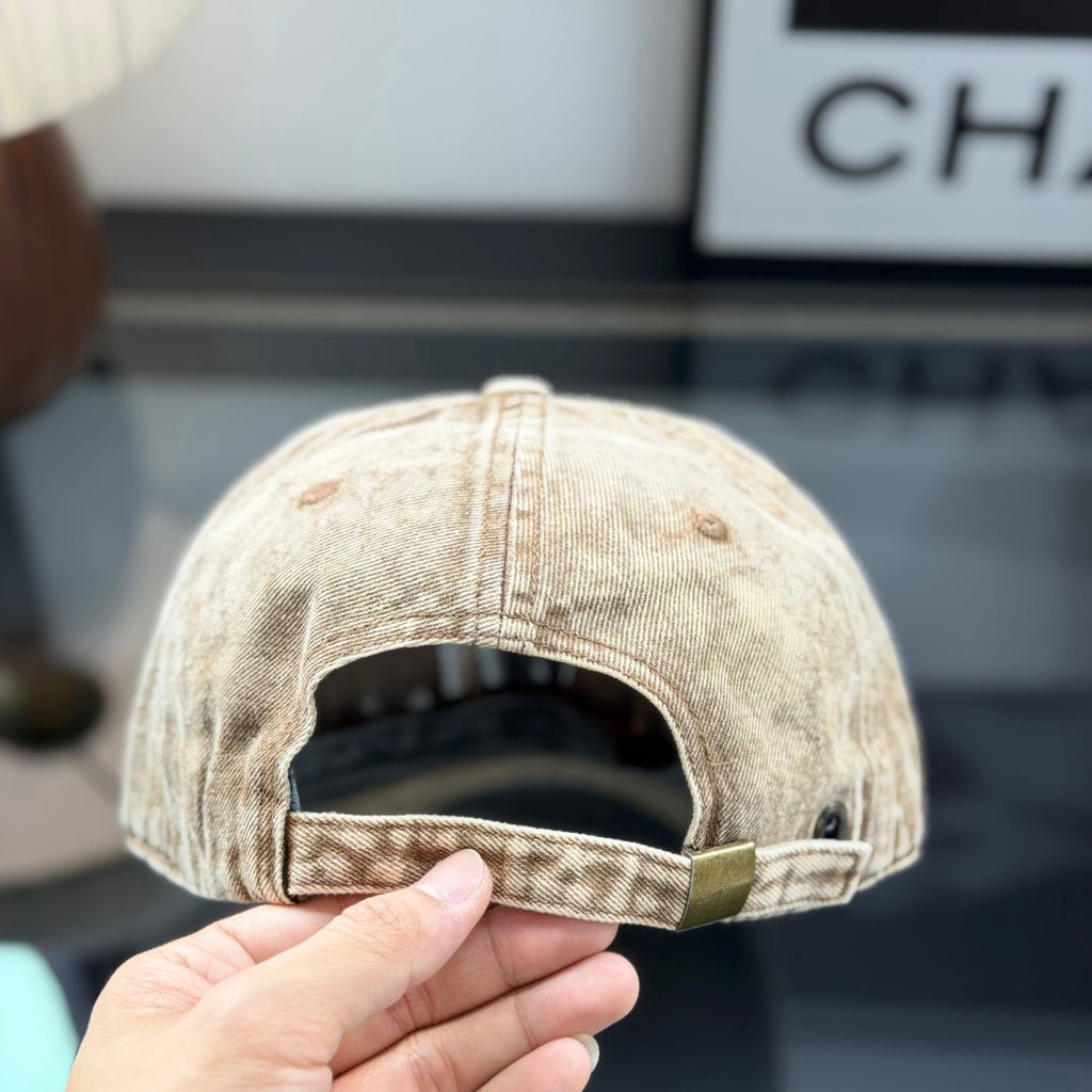 Distressed Denim Baseball Cap - Vintage Washed Streetwear Hat