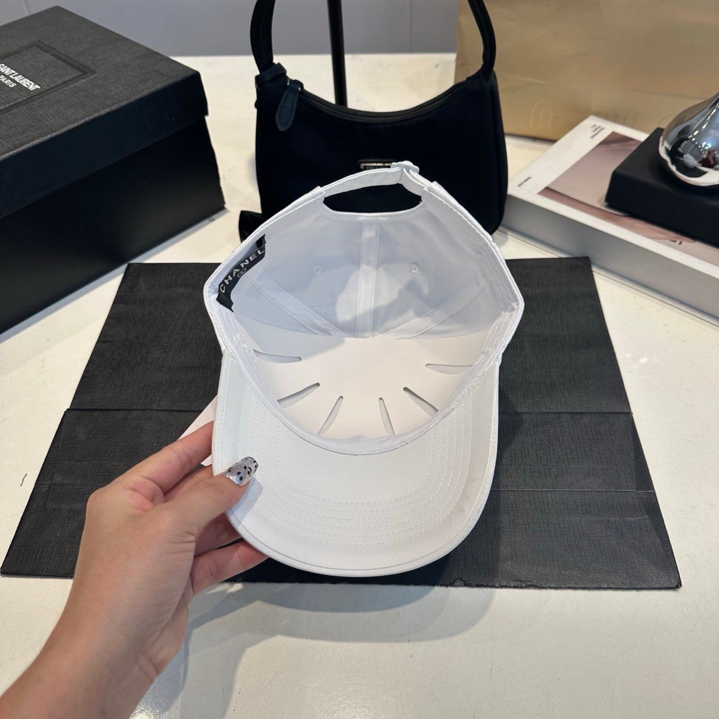 Embroidered Cotton Baseball Cap — White