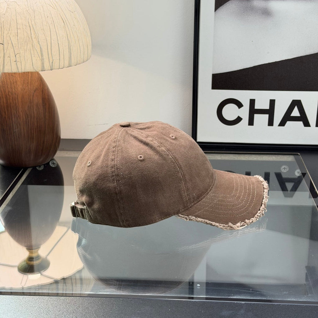 Distressed Cotton Baseball Cap - Vintage Streetwear Style