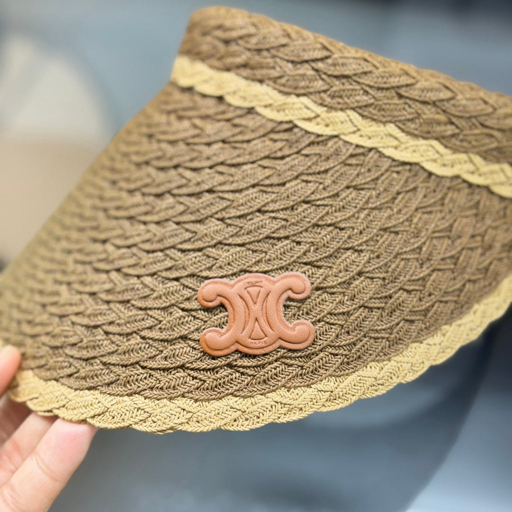 Woven Straw Visor Hat - UV Protection Summer Beach Sun Hat