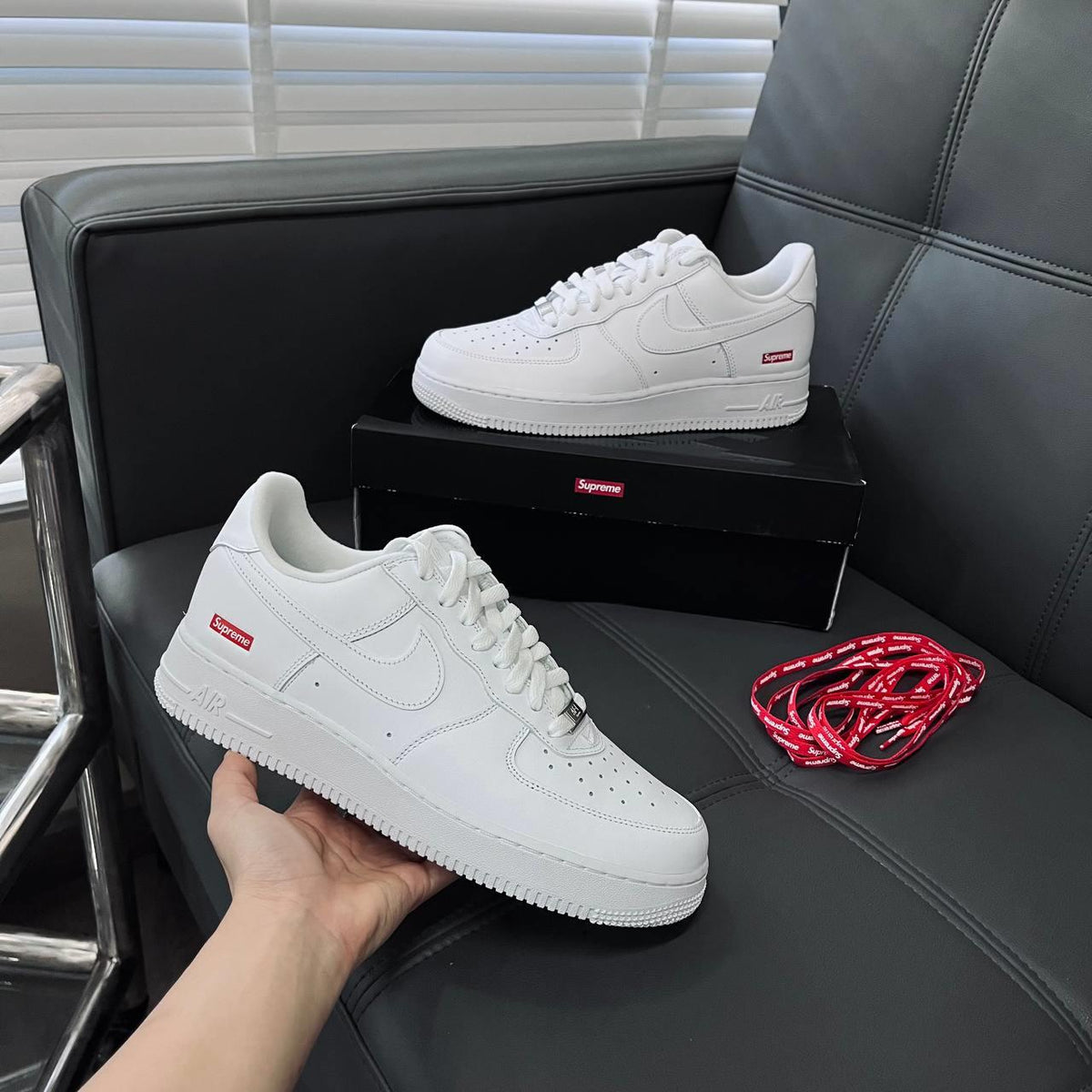 Nike  Air Force 1x Supreme Low 'Box Logo - White'