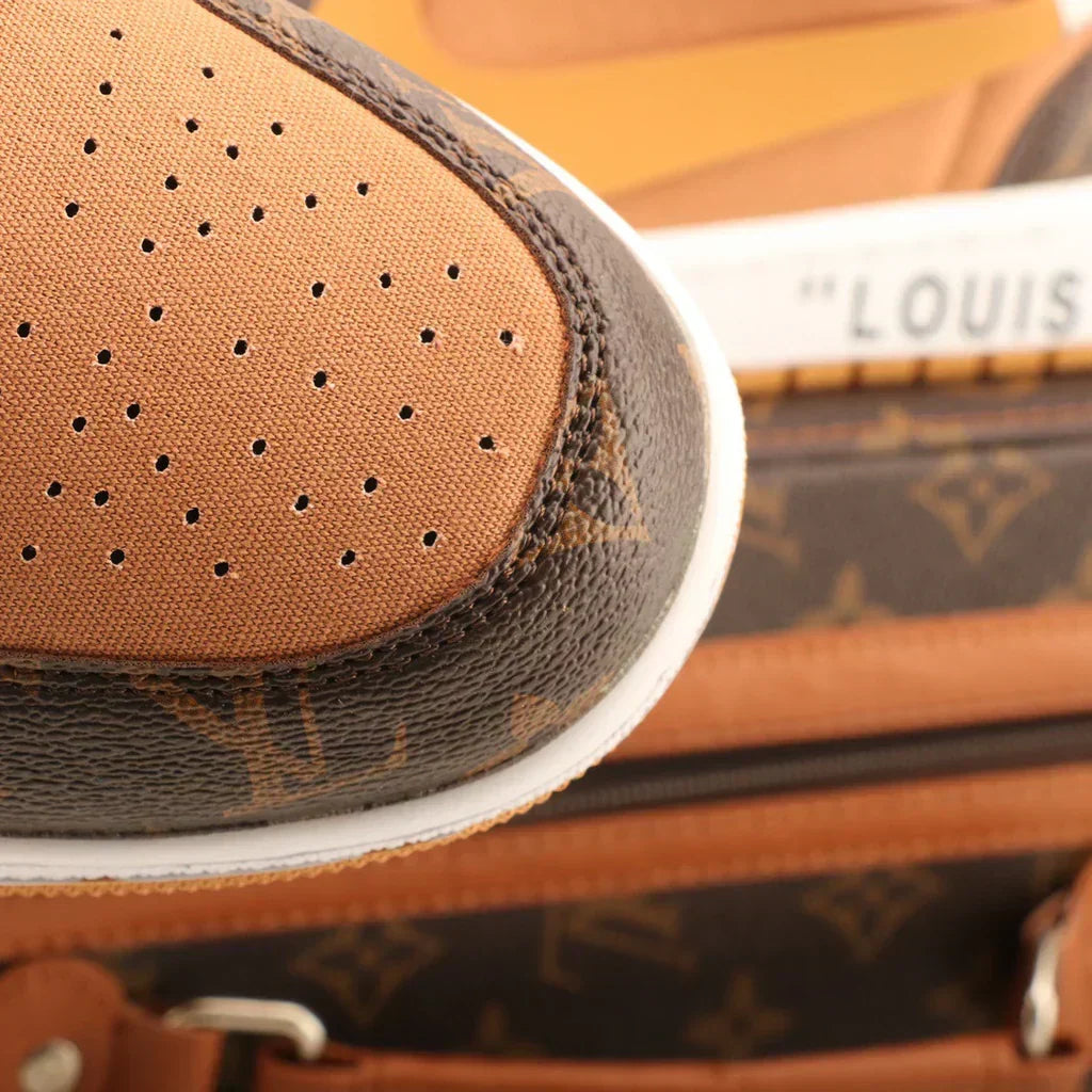 Nike Air Jordan 1 x LV Low Custom – Brown/Gold Monogram