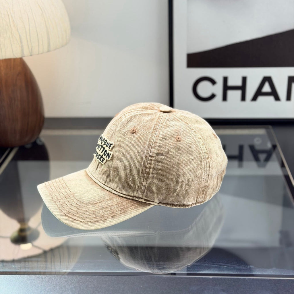 Distressed Denim Baseball Cap - Vintage Washed Streetwear Hat