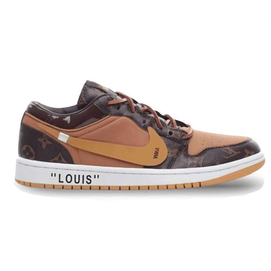 Nike Air Jordan 1 x LV Low Custom – Brown/Gold Monogram