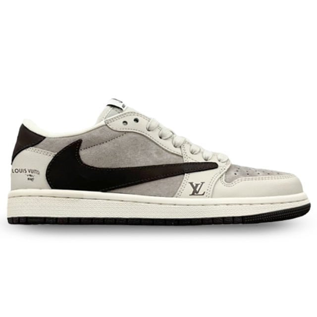 Louis Vuitton x Nike Air Jordan 1 Low “Shadow Grey Suede” (Custom)