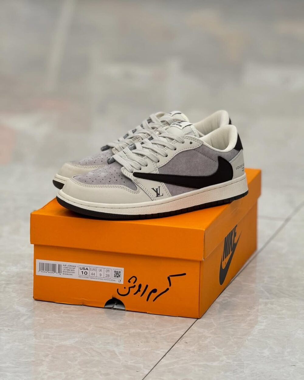 Louis Vuitton x Nike Air Jordan 1 Low “Shadow Grey Suede” (Custom)