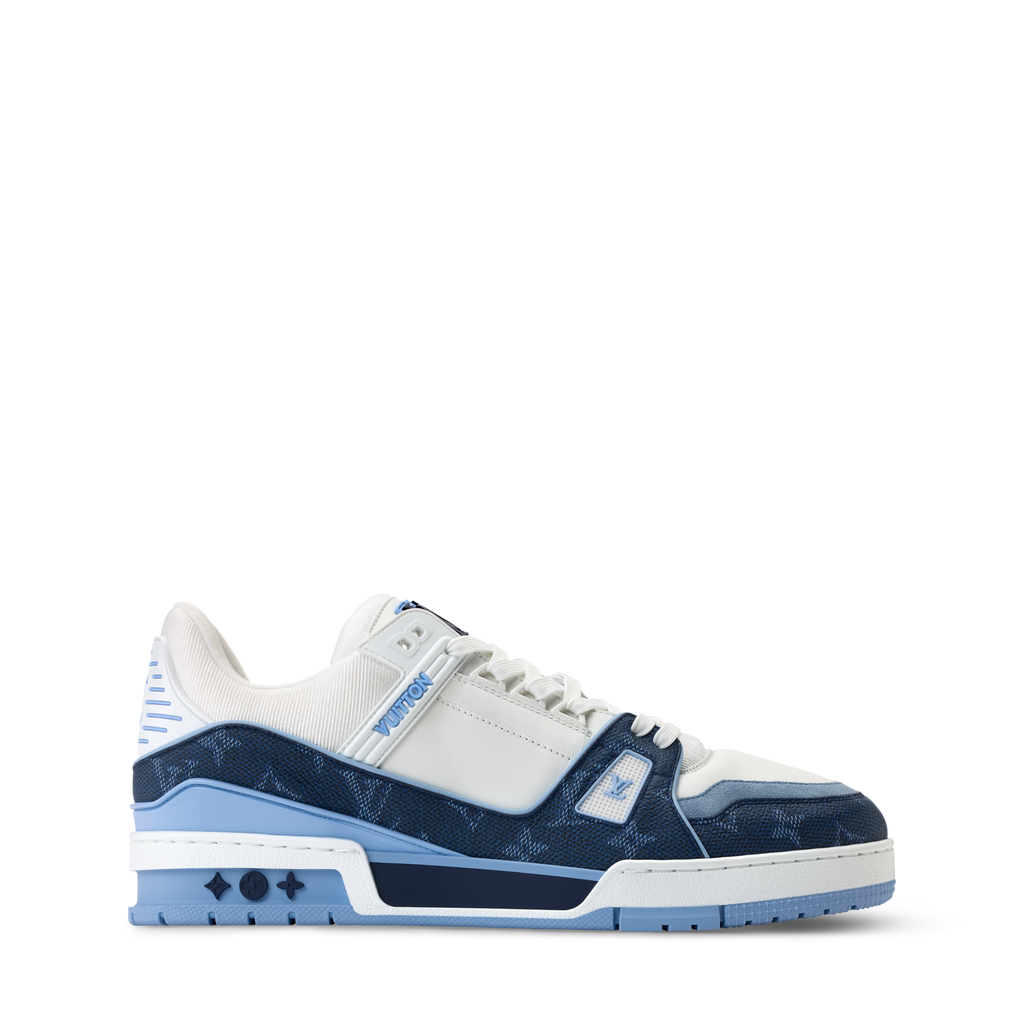 Louis Vuitton LV Trainer Navy Blue Monogram Leather Sneaker