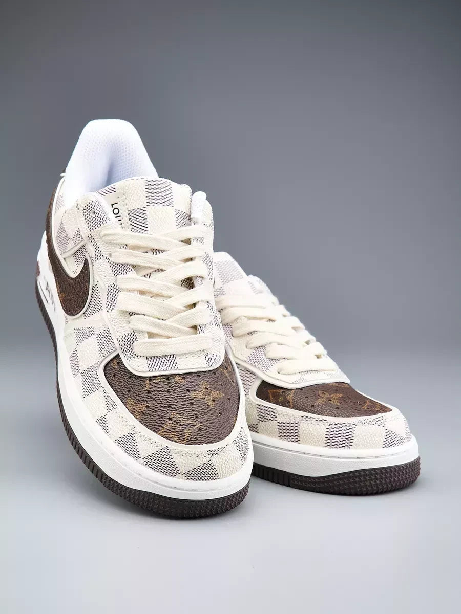 Louis Vuitton x Off-White x Nike AF1 Damier Heat Check (Custom)