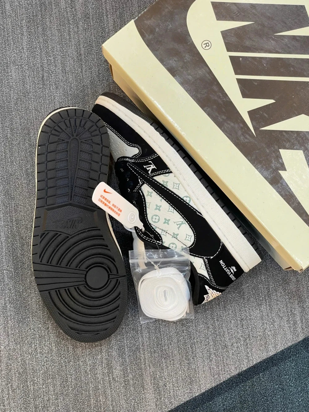 Louis Vuitton x Nike Air Jordan 1 Low “Panda Monogram” (Custom)