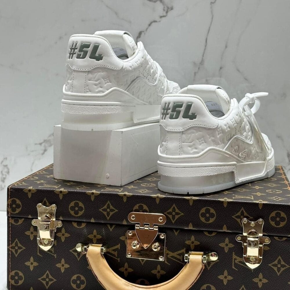 Louis Vuitton LV Trainer Sneaker – Triple White Monogram Embossed Edition