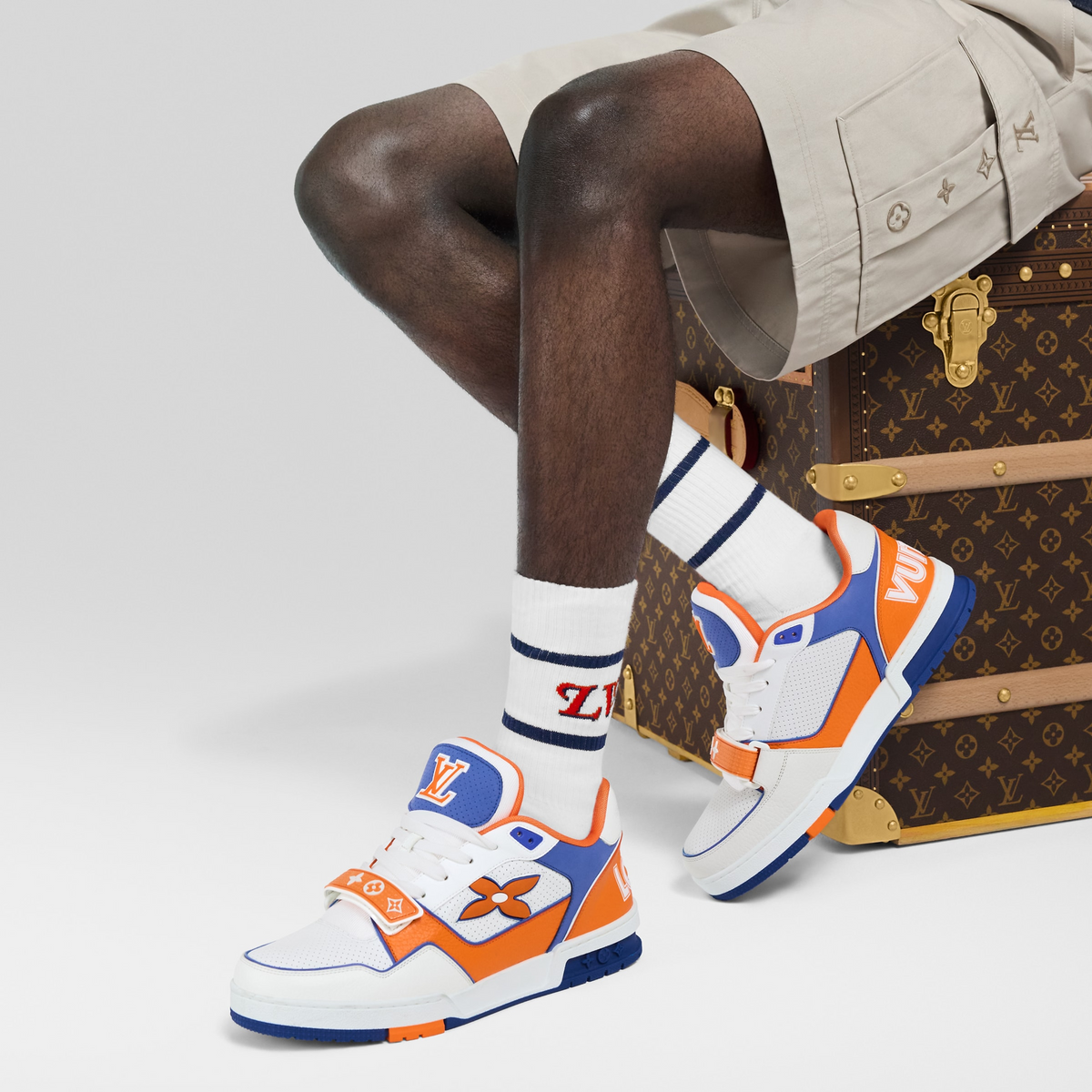 Louis Vuitton LV Trainer Orange Velcro Strap Sneaker