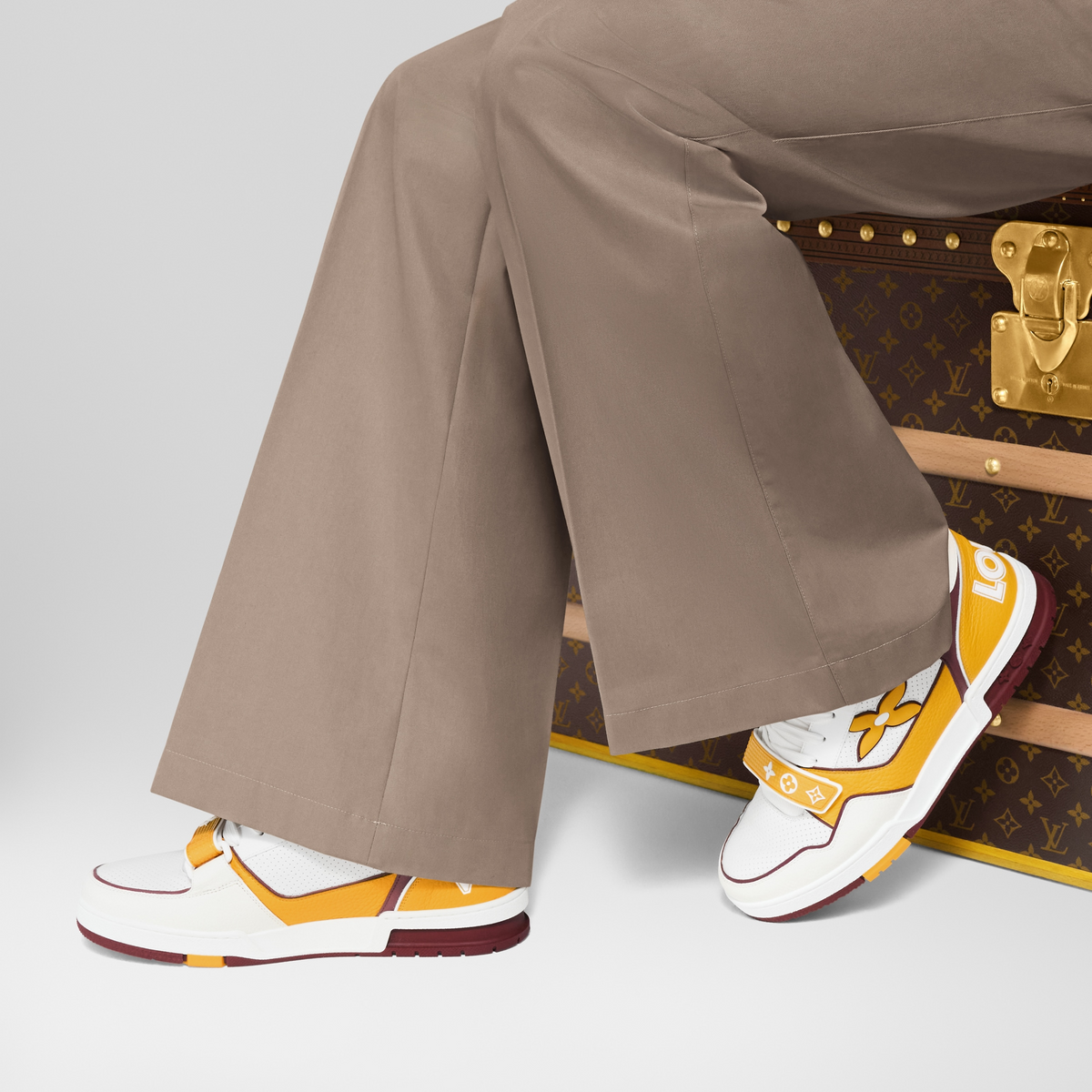 Louis Vuitton LV Trainer Yellow Velcro Strap Sneaker