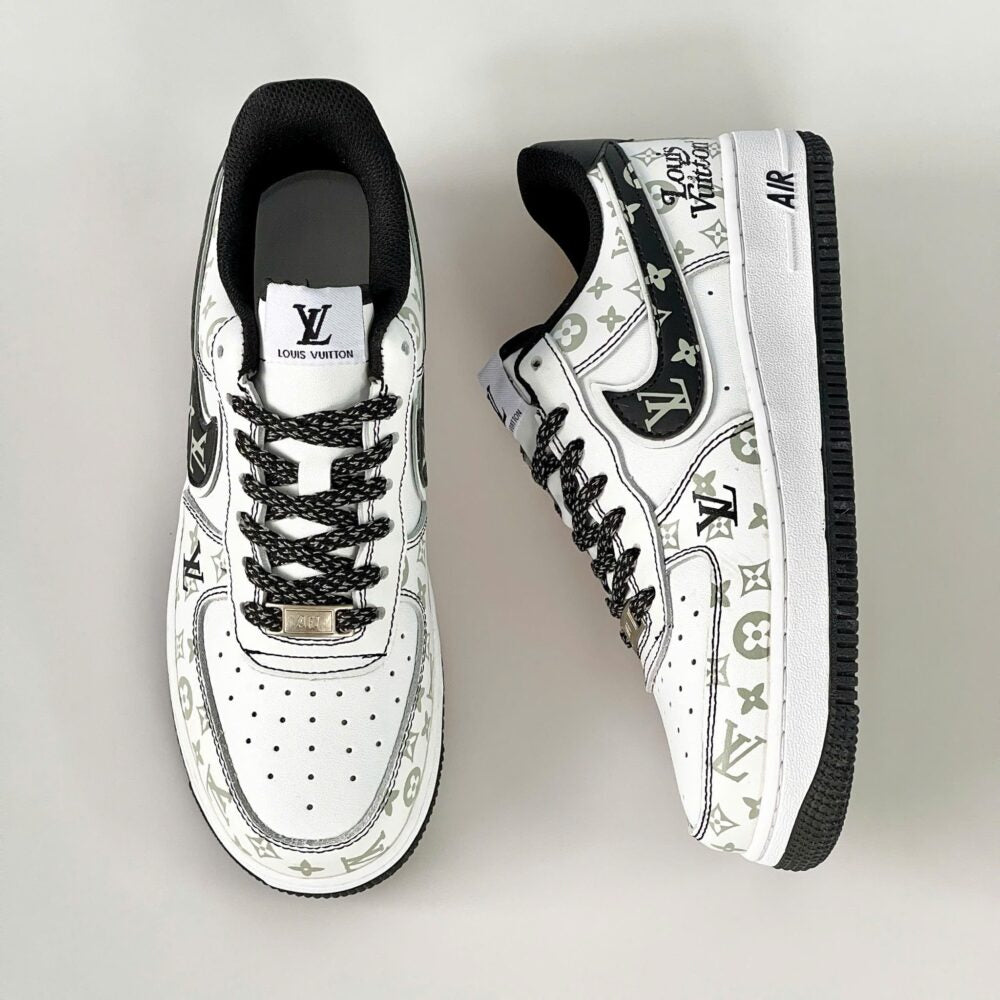 Louis Vuitton x Nike Air Force 1 Monogram Black Edition (Custom)
