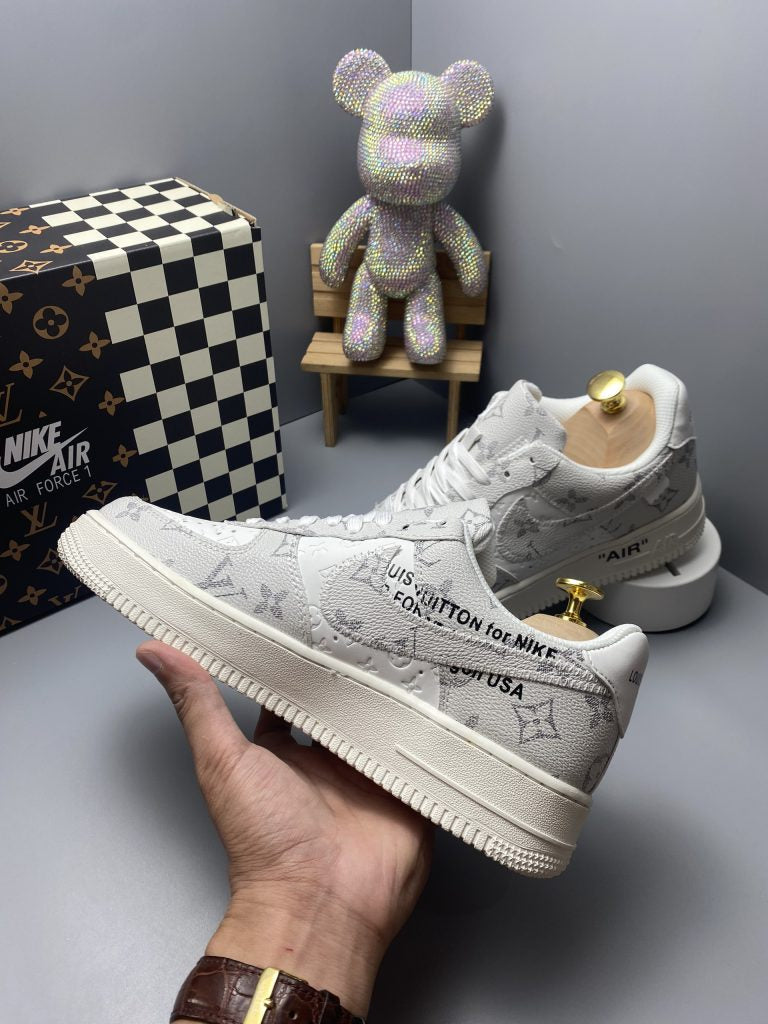 Louis Vuitton x Nike Air Force 1 Frost White Luxe Edition (Custom)