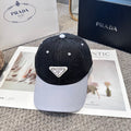 Two-Tone Denim Baseball Cap with Signature Triangle Emblem