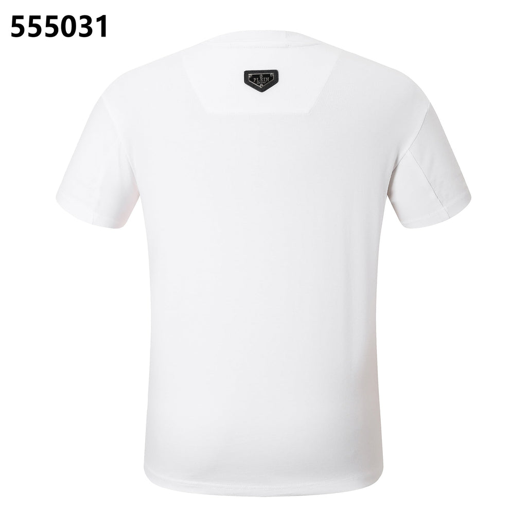 PHILIPP PLEIN Round-Neck T-Shirt with Shattered Skull Design