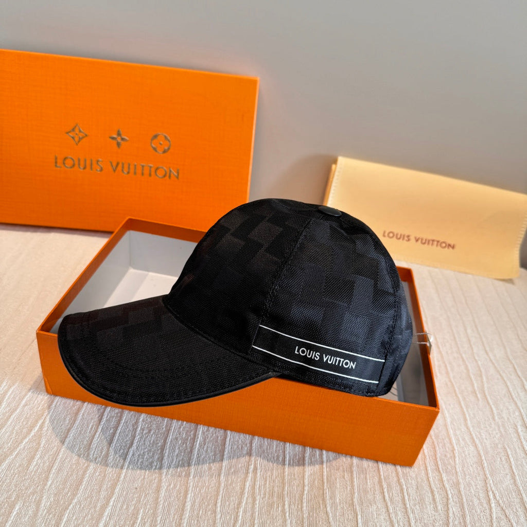 Classic Checkerboard Black Baseball Cap