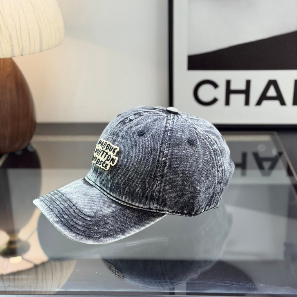 Vintage Washed Denim Baseball Cap - Distressed Streetwear Hat