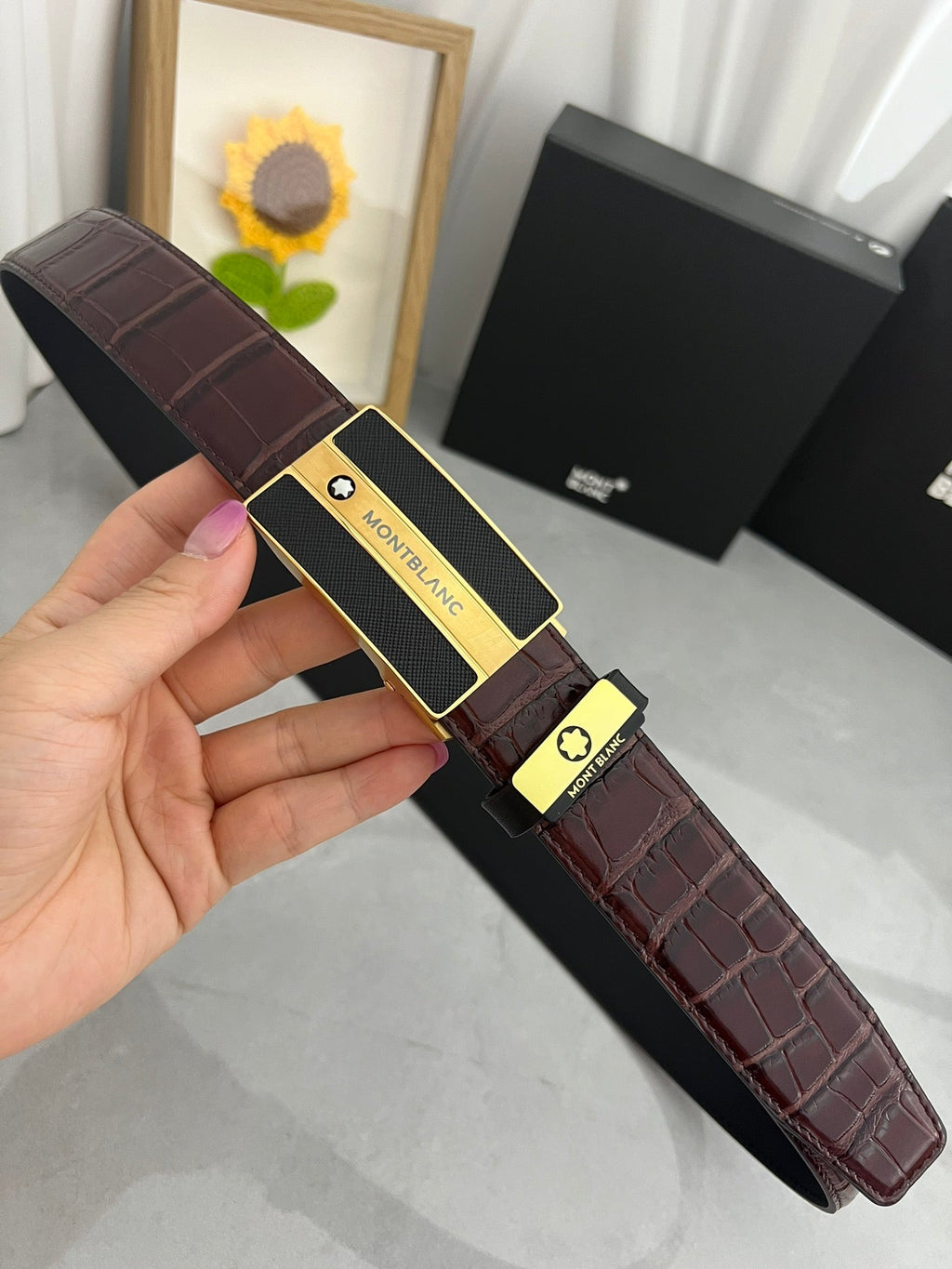 Premium Leather Belt – Brushed Metal Textured Buckle | 3.5cm | Formal & Upscale Casual
