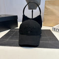 Tonal Embroidered  Baseball Cap — Black