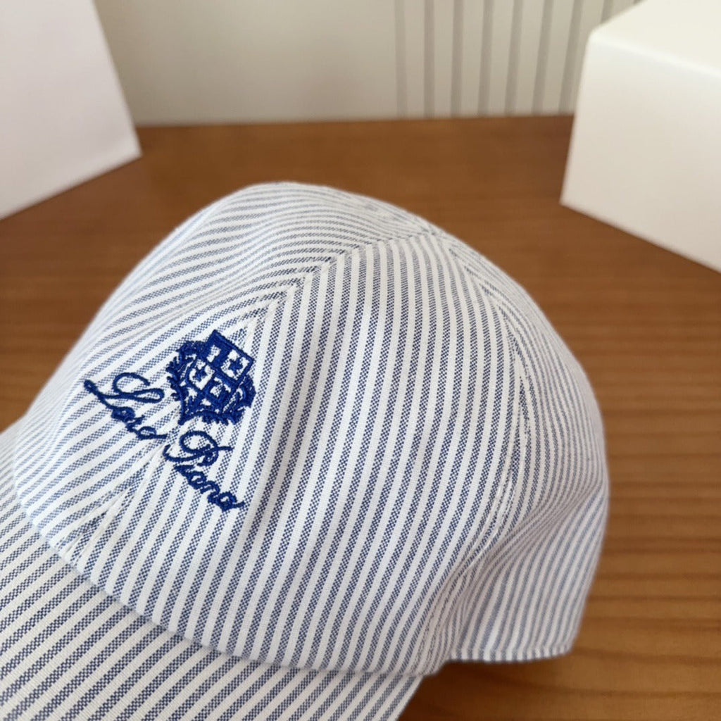 Blue & White Striped Baseball Cap  Lightweight