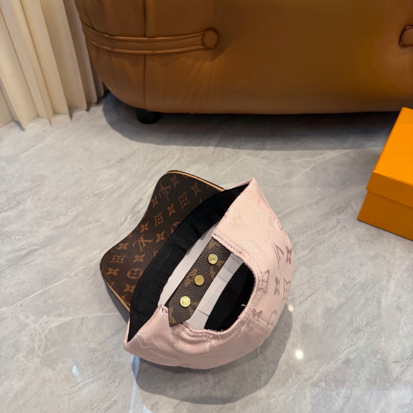 Pink Monogram Contrast Baseball Cap