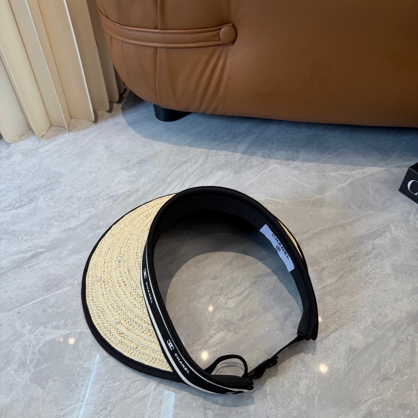 Pearl Accent Woven Sun Visor