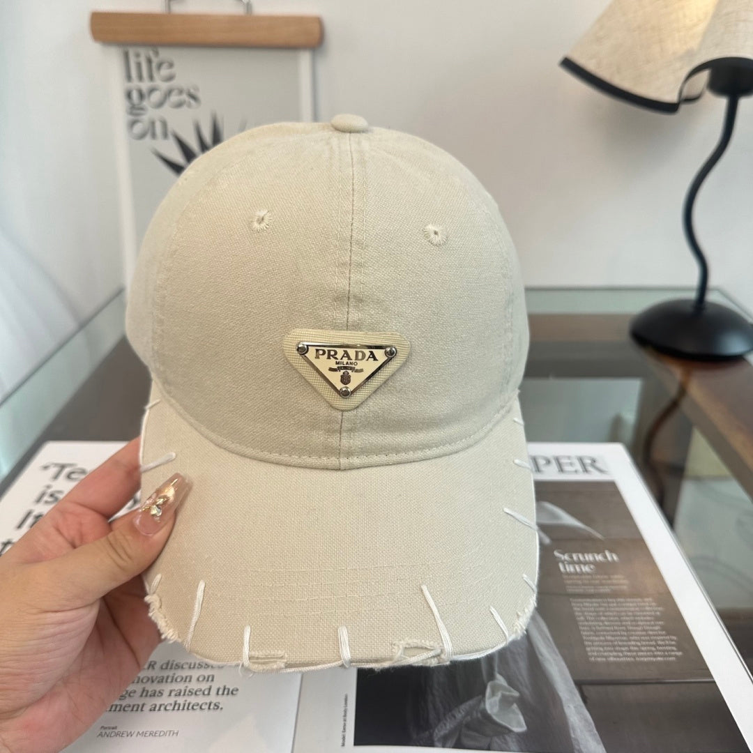 Distressed Stitch Trim Baseball Cap
