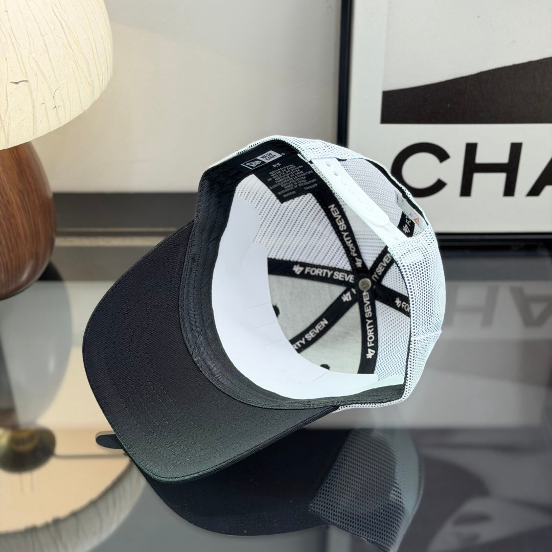 Black & White Mesh Trucker Cap