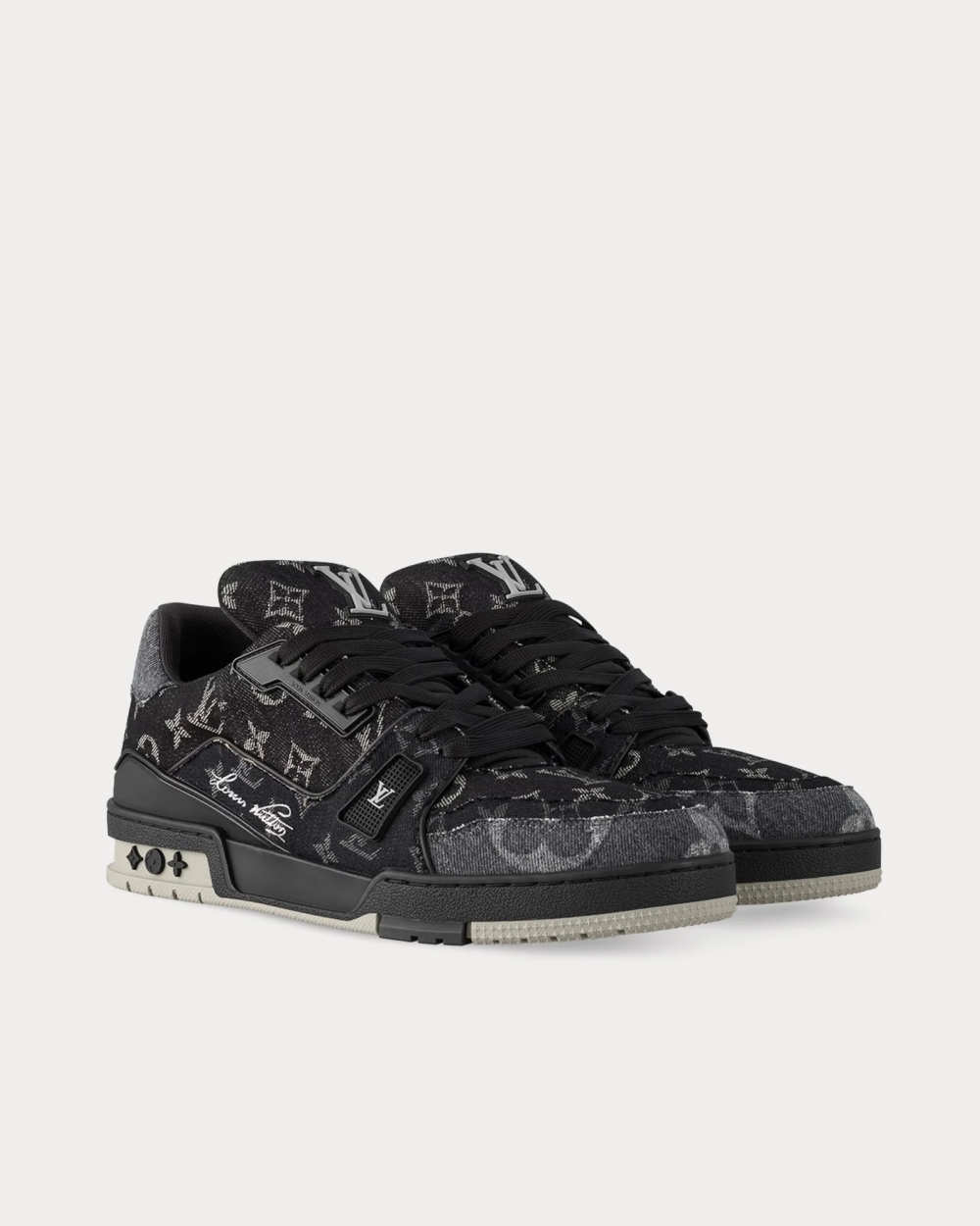 Louis Vuitton LV Trainer Sneaker Black Denim Monogram