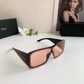 Oversized Pink Lens Shield Sunglasses