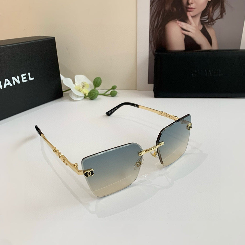 Gradient Square Rimless Sunglasses